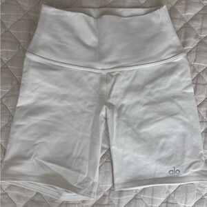White ALO Bike Shorts